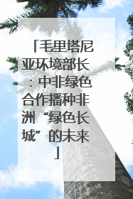 毛里塔尼亚环境部长：中非绿色合作播种非洲“绿色长城”的未来