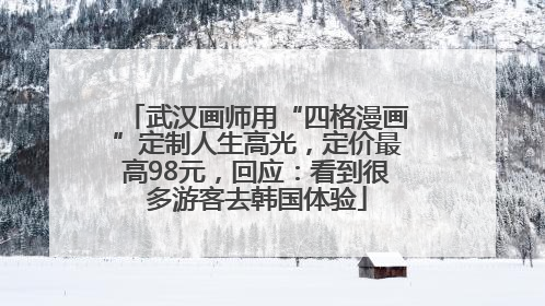 武汉画师用“四格漫画”定制人生高光，定价最高98元，回应：看到很多游客去韩国体验