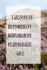 武汉经开区纱帽街开展防溺水宣传进校园活动