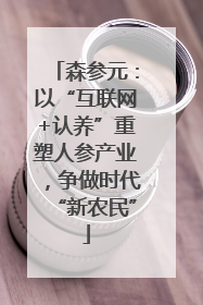森参元：以“互联网+认养”重塑人参产业，争做时代“新农民”