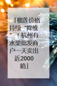 榴莲价格持续“降维”！杭州有水果批发商户一天卖出近2000箱