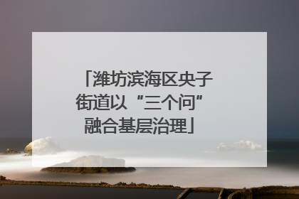 潍坊滨海区央子街道以“三个问”融合基层治理