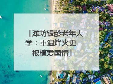 潍坊银龄老年大学：重温烽火史 根植爱国情