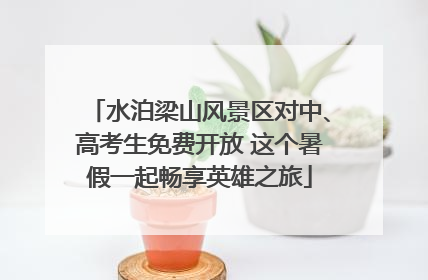 水泊梁山风景区对中、高考生免费开放 这个暑假一起畅享英雄之旅