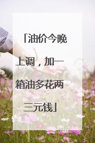 油价今晚上调，加一箱油多花两三元钱
