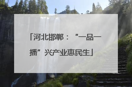 河北邯郸：“一品一播”兴产业惠民生