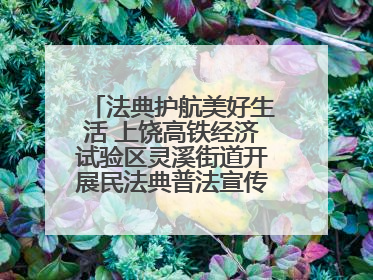 法典护航美好生活 上饶高铁经济试验区灵溪街道开展民法典普法宣传月系列活动