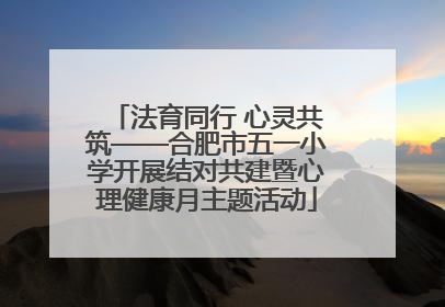 法育同行 心灵共筑——合肥市五一小学开展结对共建暨心理健康月主题活动