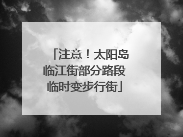 注意！太阳岛临江街部分路段临时变步行街