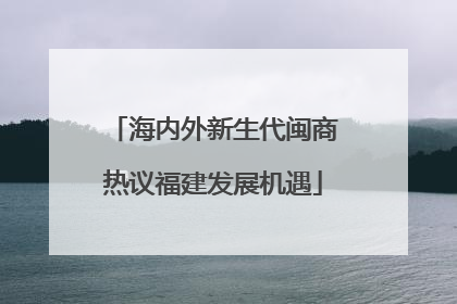 海内外新生代闽商热议福建发展机遇