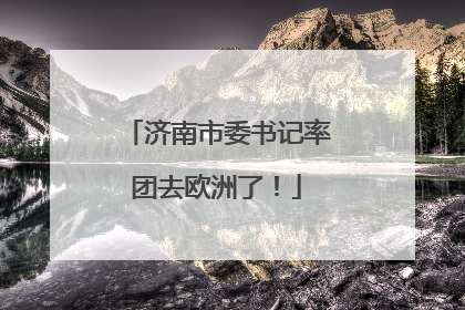 济南市委书记率团去欧洲了！