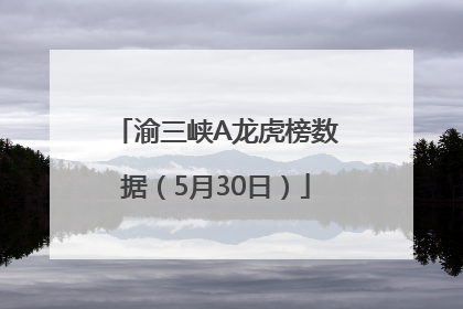 渝三峡A龙虎榜数据（5月30日）
