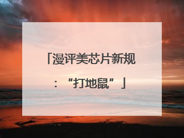 漫评美芯片新规：“打地鼠”
