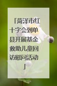 菏泽市红十字会到单县开展基金救助儿童回访慰问活动