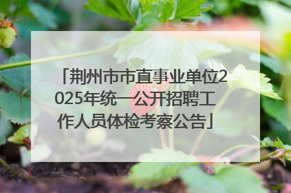 荆州市市直事业单位2025年统一公开招聘工作人员体检考察公告
