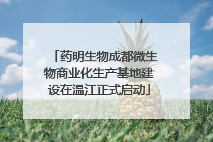 药明生物成都微生物商业化生产基地建设在温江正式启动