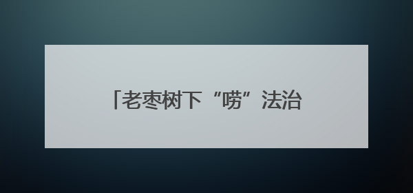 老枣树下“唠”法治 临泽用乡音乡情“烹”出普法“暖心宴”