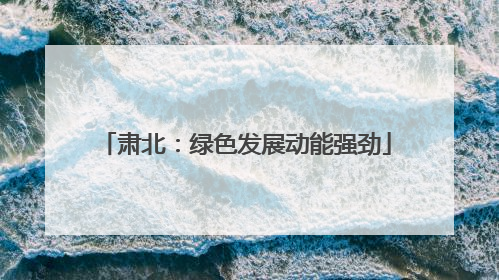肃北：绿色发展动能强劲