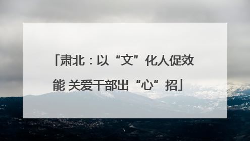 肃北：以“文”化人促效能 关爱干部出“心”招