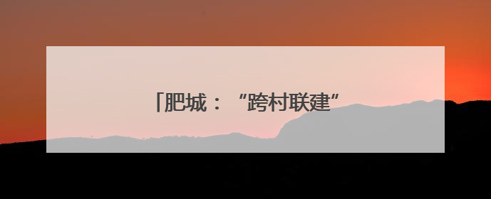 肥城：“跨村联建”激活共富一池春水