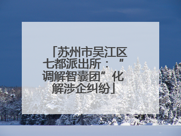 苏州市吴江区七都派出所：“调解智囊团”化解涉企纠纷
