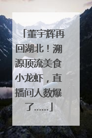 董宇辉再回湖北！溯源顶流美食小龙虾，直播间人数爆了……
