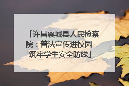 许昌襄城县人民检察院：普法宣传进校园 筑牢学生安全防线