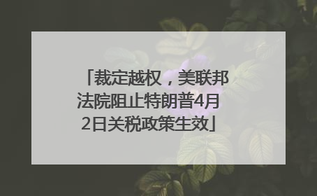 裁定越权，美联邦法院阻止特朗普4月2日关税政策生效