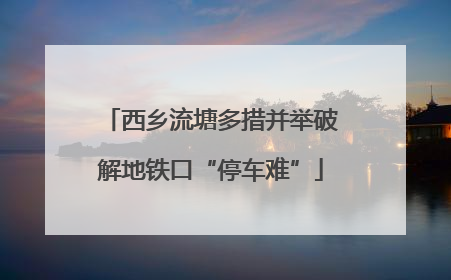 西乡流塘多措并举破解地铁口“停车难”
