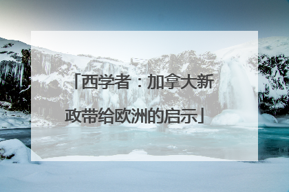 西学者：加拿大新政带给欧洲的启示