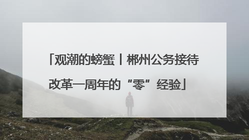 观潮的螃蟹丨郴州公务接待改革一周年的“零”经验