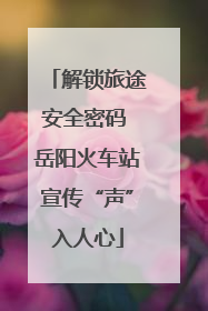 解锁旅途安全密码 岳阳火车站宣传“声”入人心