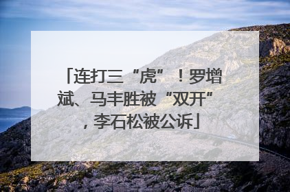 连打三“虎”！罗增斌、马丰胜被“双开”，李石松被公诉