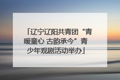 辽宁辽阳共青团“青暖童心 古韵承今”青少年观剧活动举办