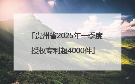 贵州省2025年一季度授权专利超4000件