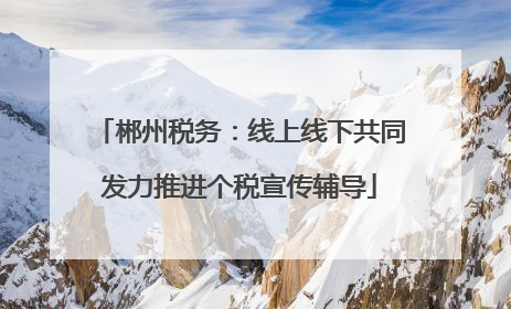 郴州税务：线上线下共同发力推进个税宣传辅导