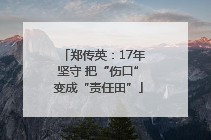 郑传英：17年坚守 把“伤口”变成“责任田”