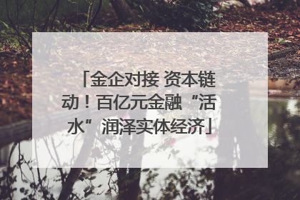 金企对接 资本链动！百亿元金融“活水”润泽实体经济