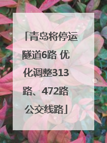 青岛将停运隧道6路 优化调整313路、472路公交线路