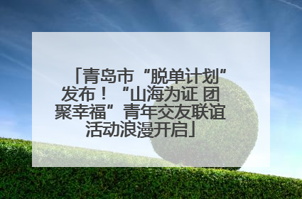 青岛市“脱单计划”发布！“山海为证 团聚幸福”青年交友联谊活动浪漫开启
