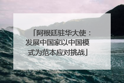 阿根廷驻华大使：发展中国家以中国模式为范本应对挑战