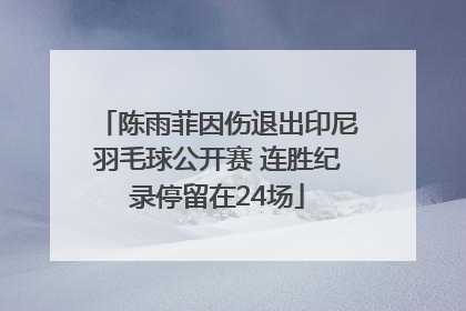陈雨菲因伤退出印尼羽毛球公开赛 连胜纪录停留在24场