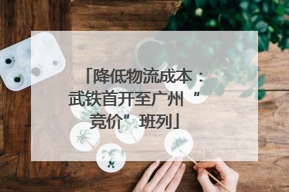 降低物流成本：武铁首开至广州“竞价”班列
