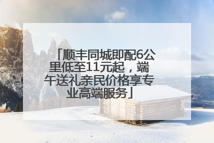 顺丰同城即配6公里低至11元起，端午送礼亲民价格享专业高端服务