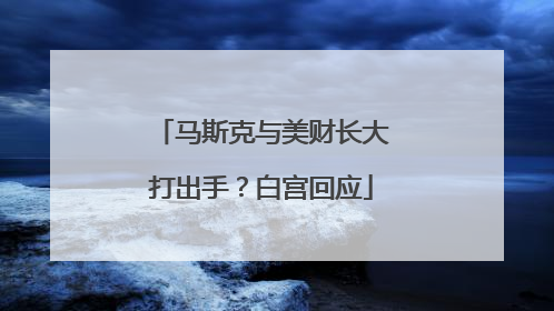马斯克与美财长大打出手？白宫回应