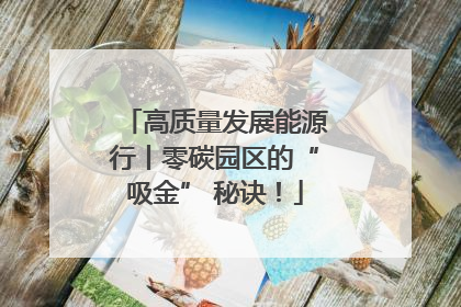 高质量发展能源行丨零碳园区的“吸金” 秘诀！