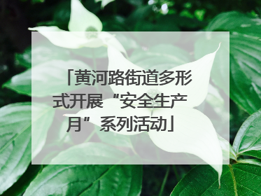黄河路街道多形式开展“安全生产月”系列活动