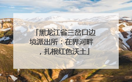 黑龙江省三岔口边境派出所：在界河畔，扎根红色沃土
