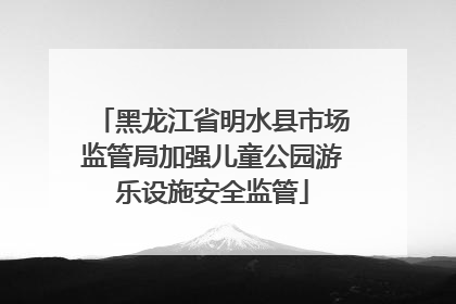 黑龙江省明水县市场监管局加强儿童公园游乐设施安全监管
