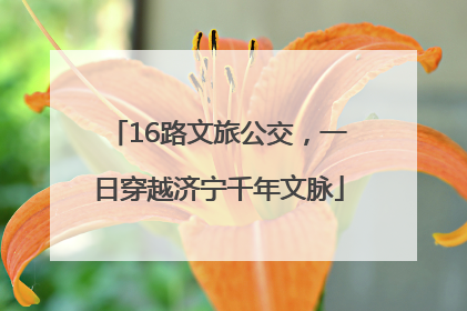 16路文旅公交，一日穿越济宁千年文脉